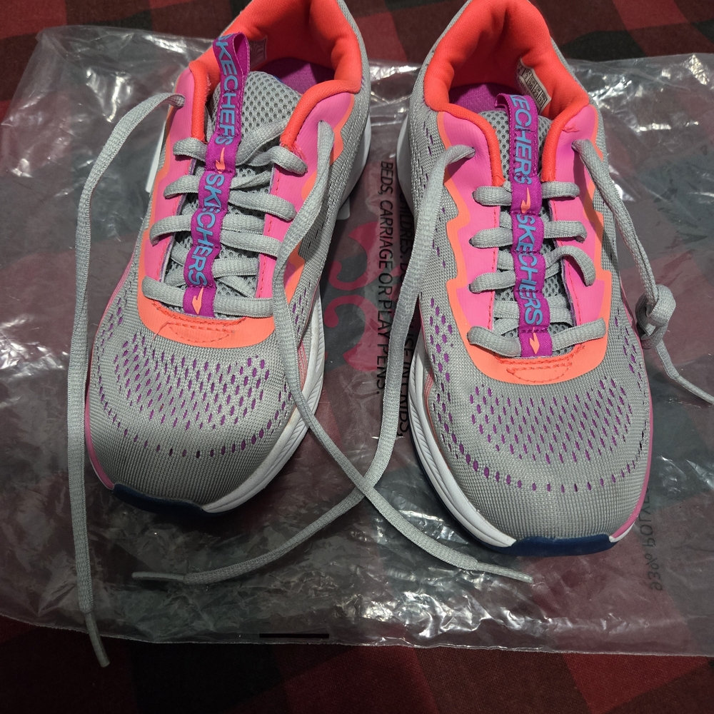 Skechers Gray and Pink Athletic Shoes